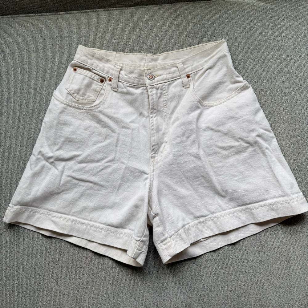 Vintage Steel Jeans High Waist White Women's Shorts